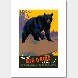 Vintage Travel Poster Canada Hunt Big Game Posters and Art